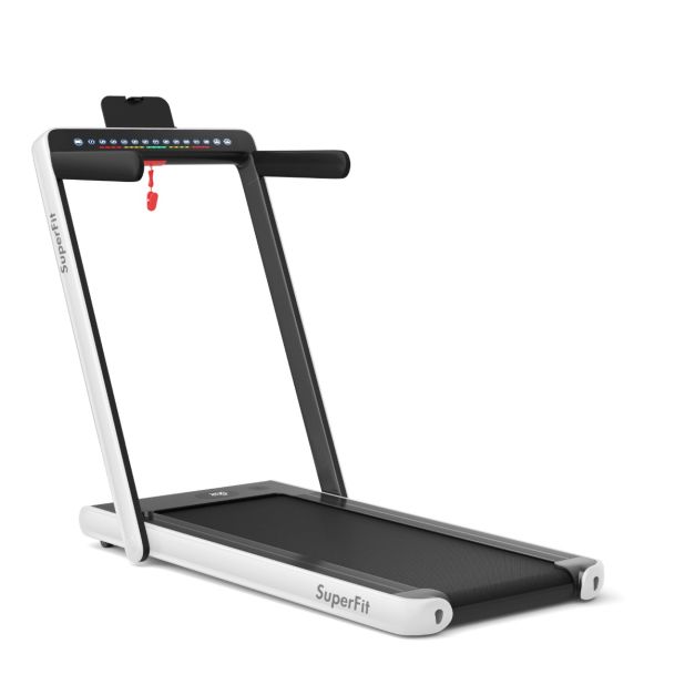 2 in 1 Folding Treadmill with Dual LED Display for Home & Office