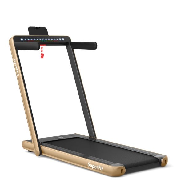 2 in 1 Folding Treadmill with Dual LED Display for Home & Office