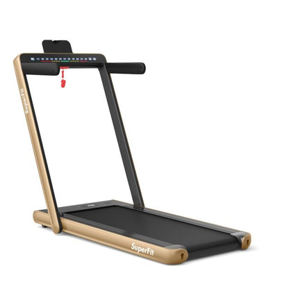 2 in 1 Folding Treadmill with Dual LED Display for Home & Office