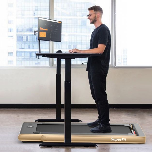 2 in 1 Folding Treadmill with Dual LED Display for Home & Office