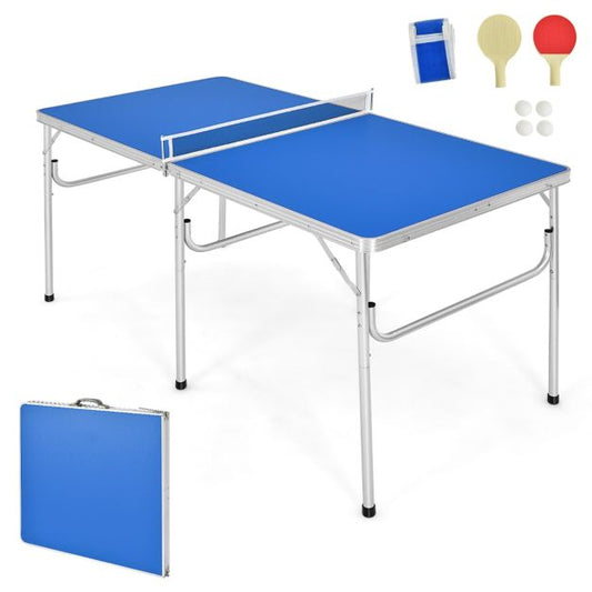 Portable Folding Table Tennis Table with 2 Paddles and Balls for Outdoor/Indoor Use