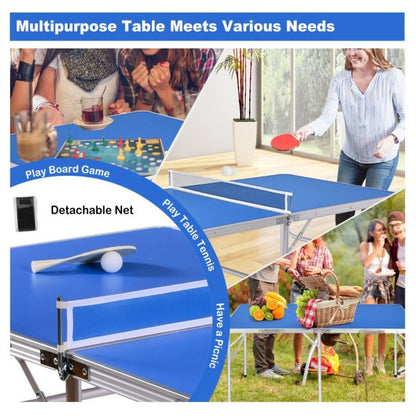 Portable Folding Table Tennis Table with 2 Paddles and Balls for Outdoor/Indoor Use