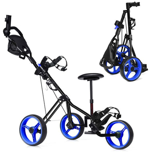3-Wheel Folding Golf Push Cart