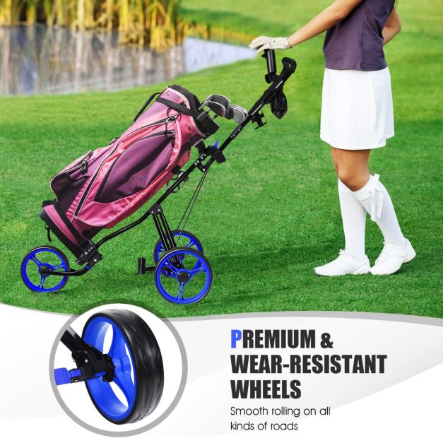 3-Wheel Folding Golf Push Cart