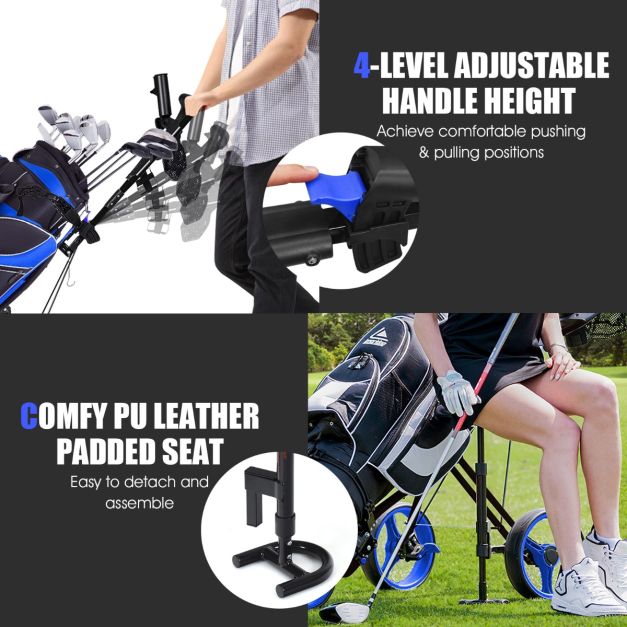 3-Wheel Folding Golf Push Cart