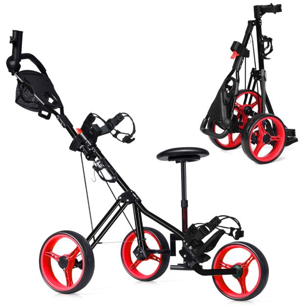 3-Wheel Folding Golf Push Cart