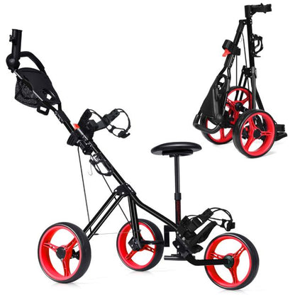 3-Wheel Folding Golf Push Cart