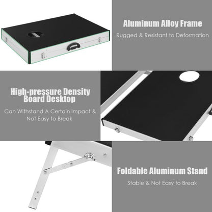 Cornhole Set with Foldable Design & Side Handle for Easy Movement