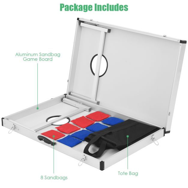 Cornhole Set with Foldable Design & Side Handle for Easy Movement