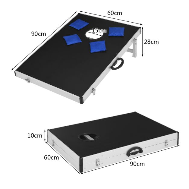Cornhole Set with Foldable Design & Side Handle for Easy Movement