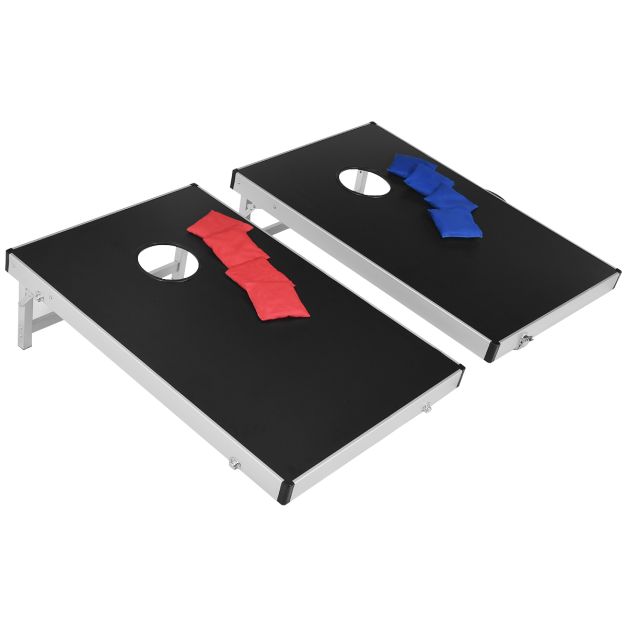 Cornhole Set with Foldable Design & Side Handle for Easy Movement