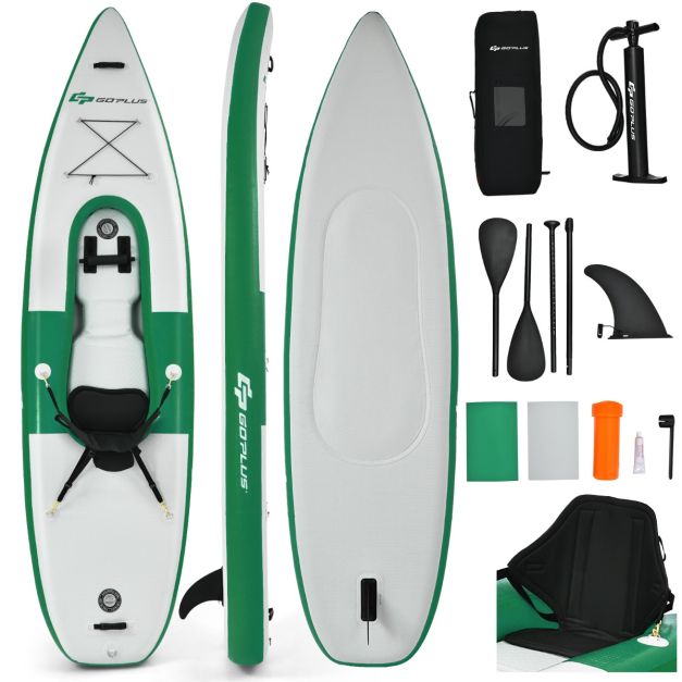 Inflatable Kayak with Adjustable Aluminum Oars for 1 Person