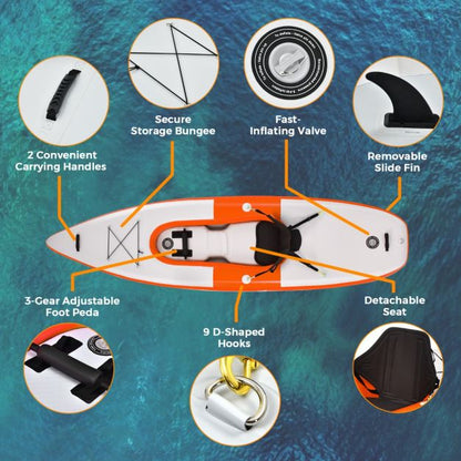 Inflatable Kayak with Adjustable Aluminum Oars for 1 Person