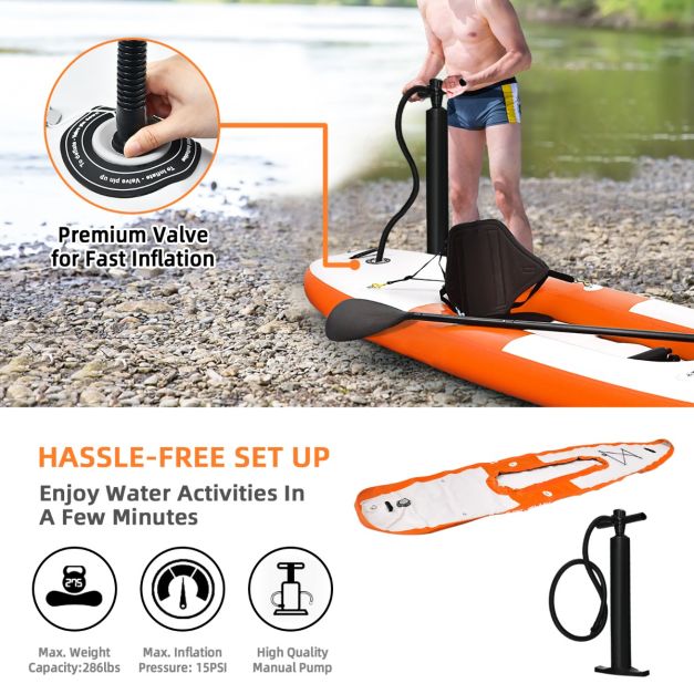 Inflatable Kayak with Adjustable Aluminum Oars for 1 Person