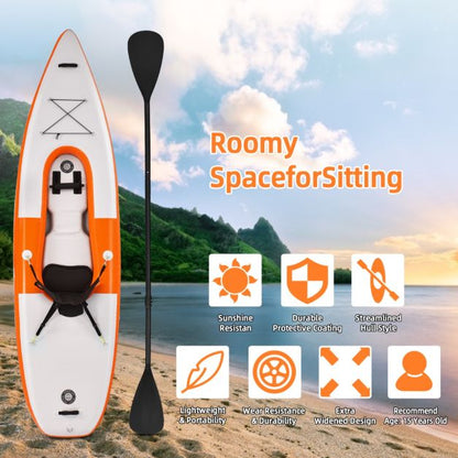 Inflatable Kayak with Adjustable Aluminum Oars for 1 Person