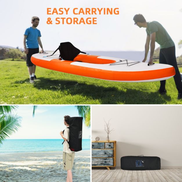 Inflatable Kayak with Adjustable Aluminum Oars for 1 Person
