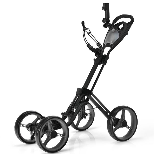 4 Wheels Aluminum Golf Push Pull Cart