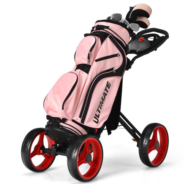 4 Wheels Aluminum Golf Push Pull Cart