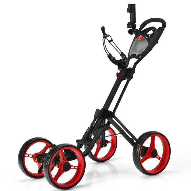 4 Wheels Aluminum Golf Push Pull Cart
