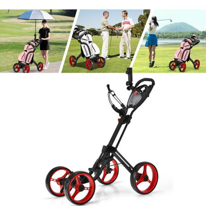 4 Wheels Aluminum Golf Push Pull Cart