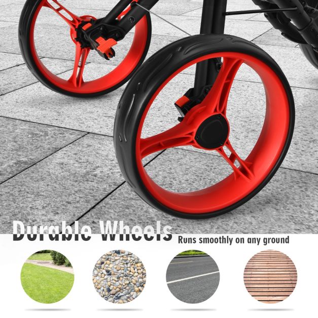 4 Wheels Aluminum Golf Push Pull Cart