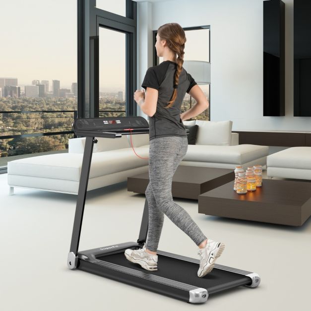 Folding Electric Treadmill with 12 Preset Programs & App Control for Home