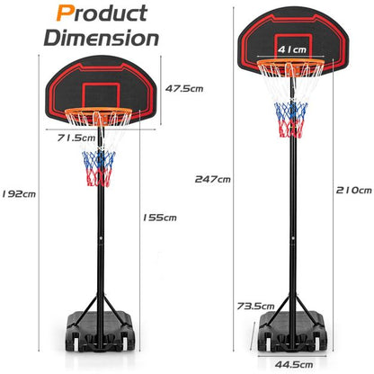 Basketball Hoop for Kids with 5-Level Heights for Indoor & Outdoor
