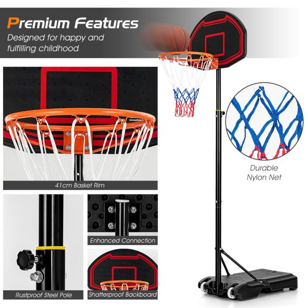 Basketball Hoop for Kids with 5-Level Heights for Indoor & Outdoor