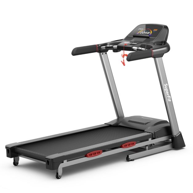 4.75HP Folding Treadmill with 15% Auto Incline for Home & Gym