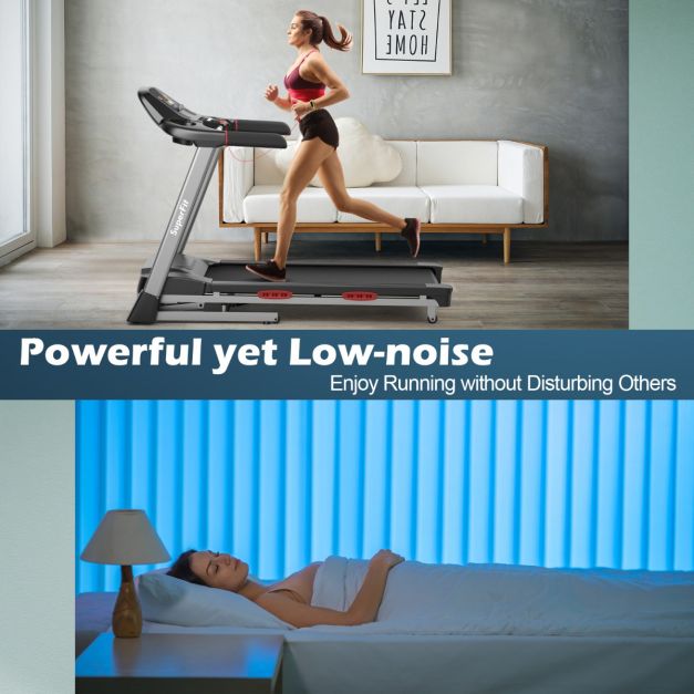 4.75HP Folding Treadmill with 15% Auto Incline for Home & Gym