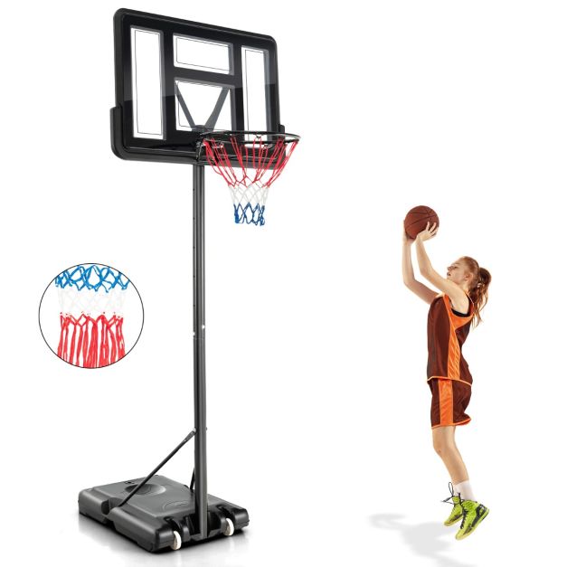 130-350cm Height Adjustable Basketball Hoop with 2 Nets