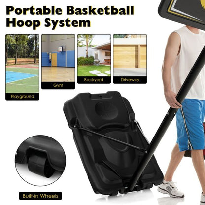 Portable Basketball Hoop with Wheels & Fillable Base for Kids
