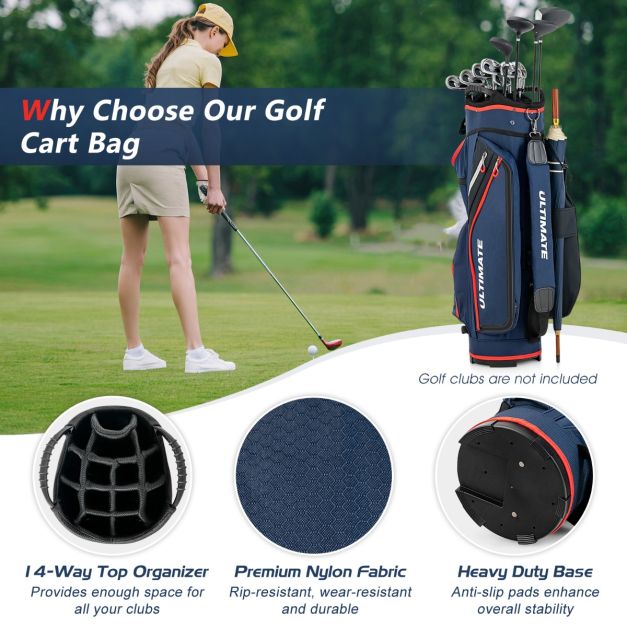 Lightweight & Large Capacity Golf Cart Bag with Beverage Cooler Bag