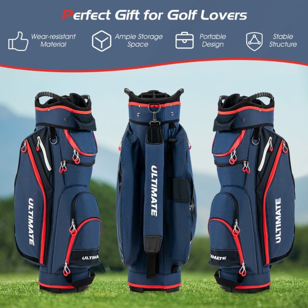 Lightweight & Large Capacity Golf Cart Bag with Beverage Cooler Bag