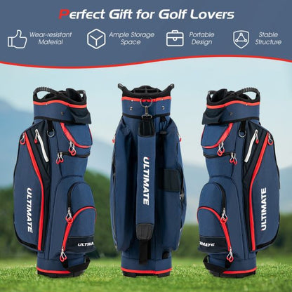 Lightweight & Large Capacity Golf Cart Bag with Beverage Cooler Bag