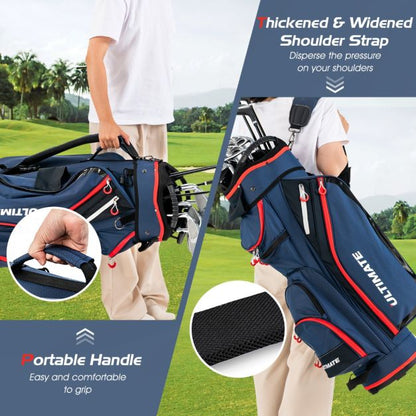 Lightweight & Large Capacity Golf Cart Bag with Beverage Cooler Bag