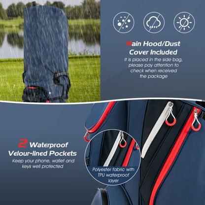 Lightweight & Large Capacity Golf Cart Bag with Beverage Cooler Bag