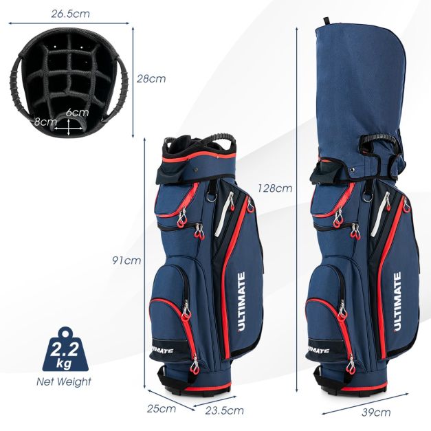 Lightweight & Large Capacity Golf Cart Bag with Beverage Cooler Bag