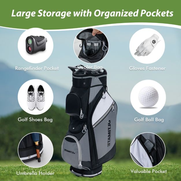 14-Way Lightweight Portable Golf Cart Bag