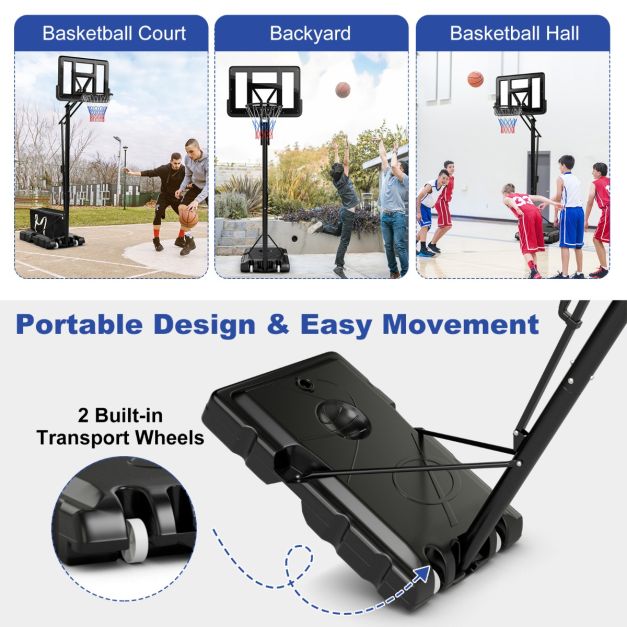 5-Level Height Adjustable Basketball Hoop Stand