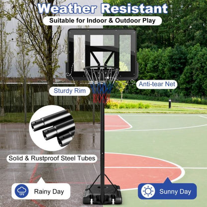 5-Level Height Adjustable Basketball Hoop Stand