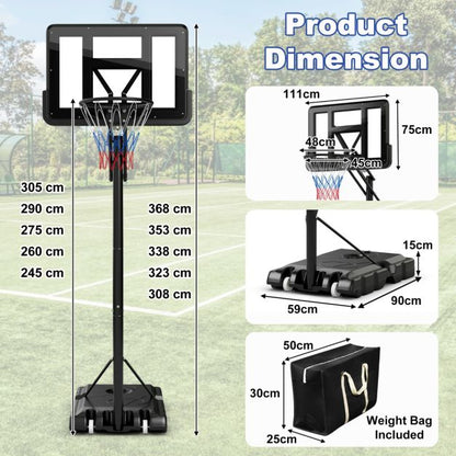 5-Level Height Adjustable Basketball Hoop Stand