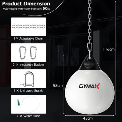 45cm 50kg Water Punching Bag with Adjustable Metal Chain for Adults/Kids