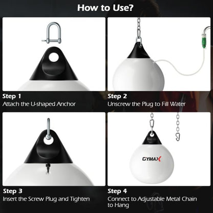 45cm 50kg Water Punching Bag with Adjustable Metal Chain for Adults/Kids