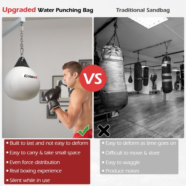 45cm 50kg Water Punching Bag with Adjustable Metal Chain for Adults/Kids