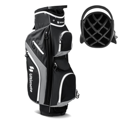 Golf Cart Bag with 14 Way Top Dividers 9 Pockets and Cooler Bag