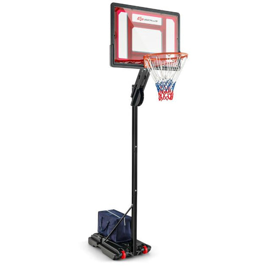 1.05-2.6m Portable Basketball Hoop Height-Adjustable with Weight Bag
