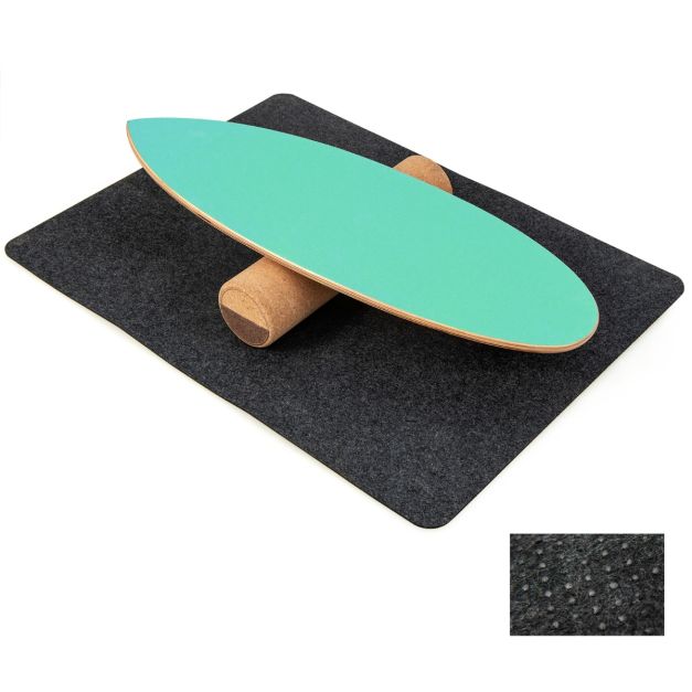 3-in-1 Wooden Balance Board Trainer with Roller & Blanket
