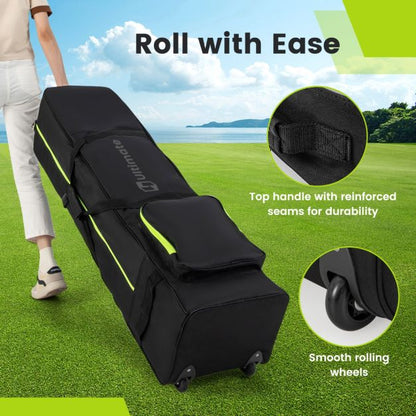 Soft-Sided 600D Oxford Golf Travel Bag with Wheels & Pocket