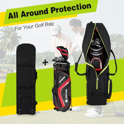 Soft-Sided 600D Oxford Golf Travel Bag with Wheels & Pocket